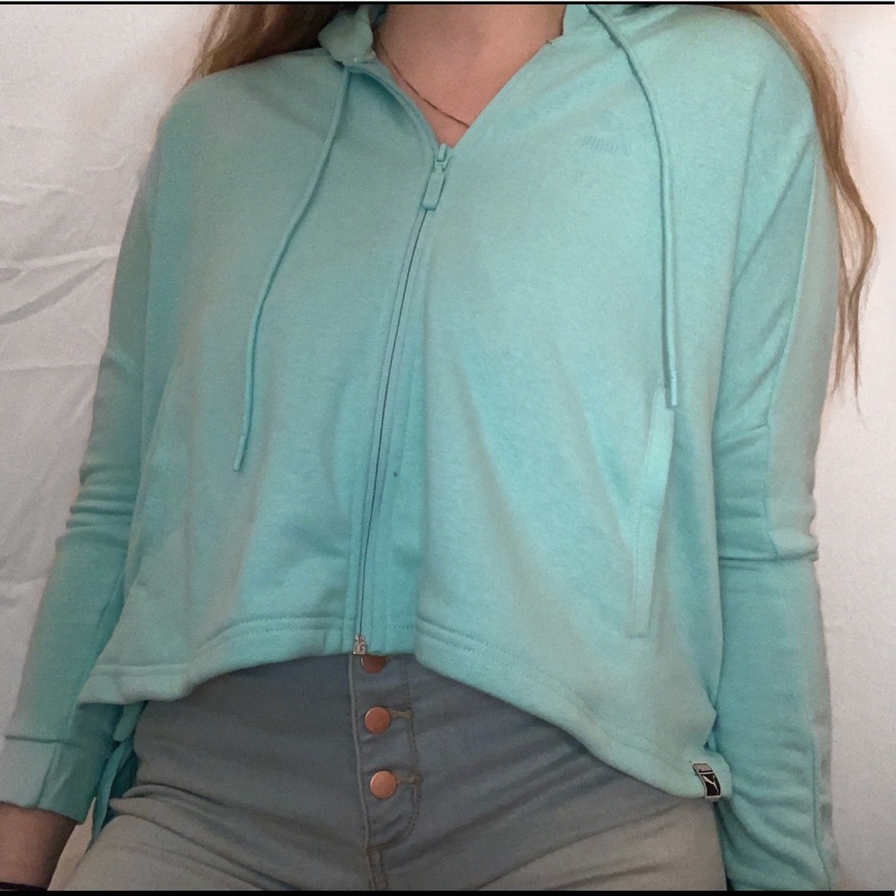 Cropped zip up hoodie